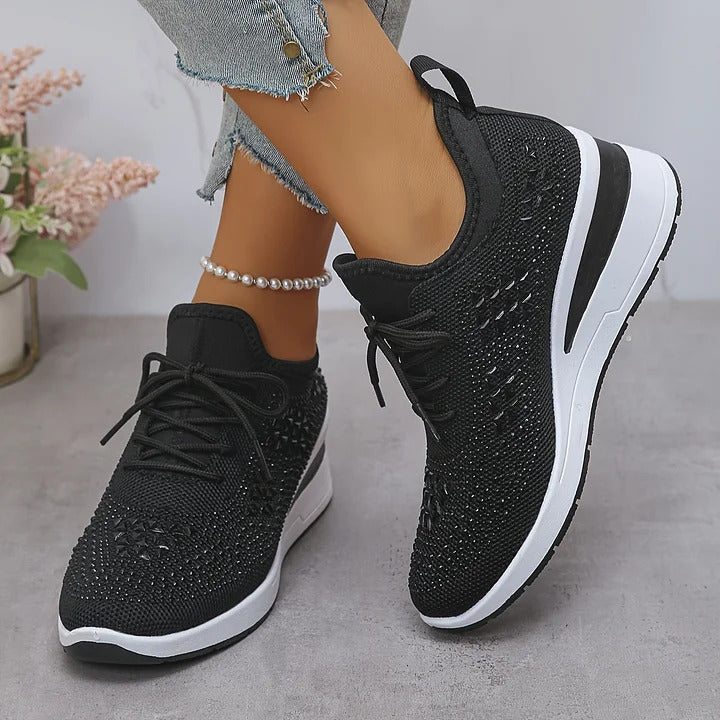 Alina – Orthopædiske Sneakers med glitrende rhinsten