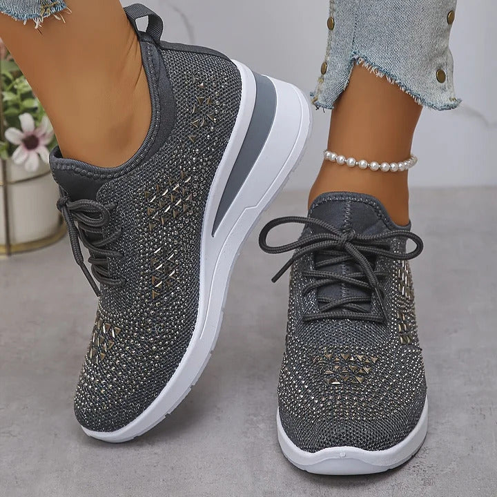 Alina – Orthopædiske Sneakers med glitrende rhinsten